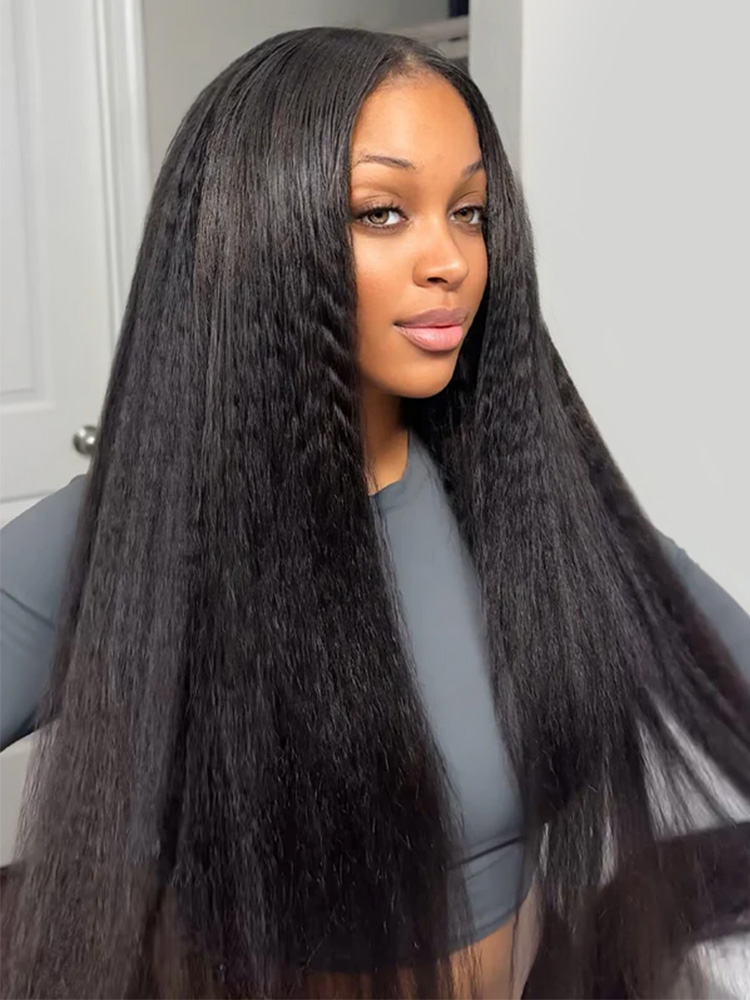 Yaki Straight 360 Glueless Lace Wig Ready To Go Natural Hairline