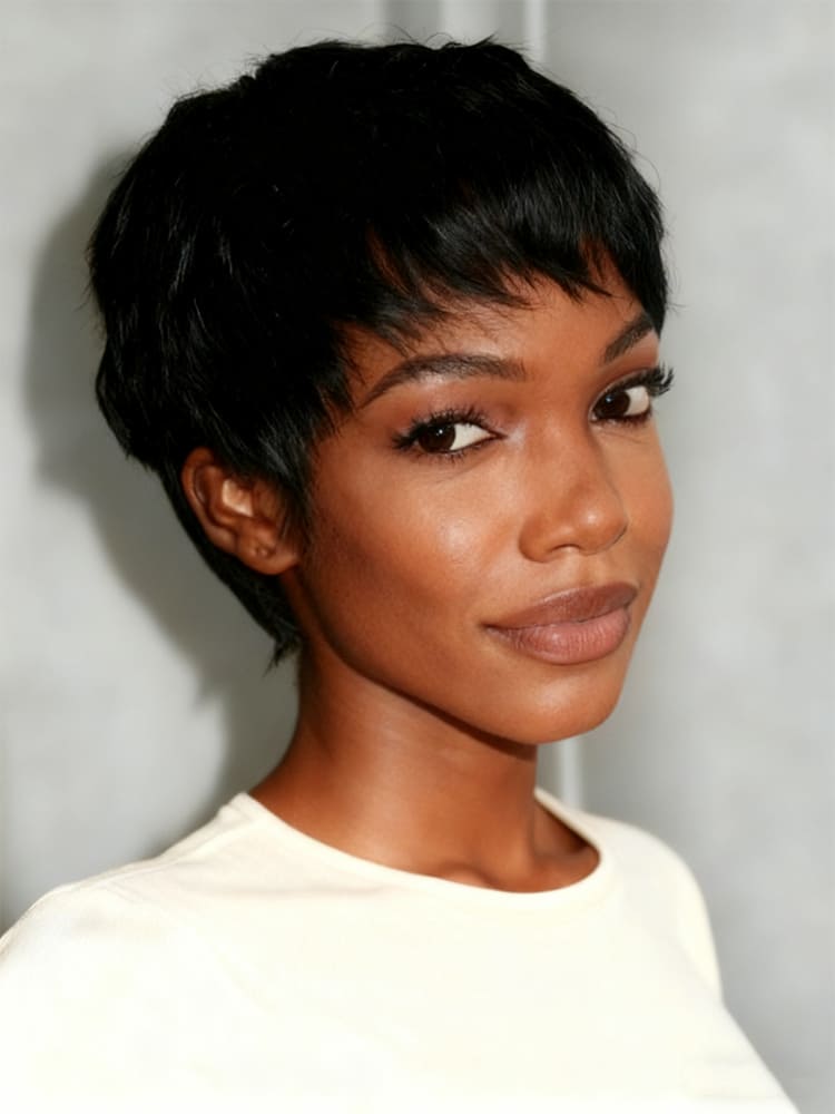 Pixie Cut Glueless Short Straight Wig With Bang 13*4 Lace Ready To Go