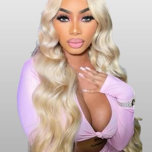 Long Wigs #613 Body Wave Pre Plucked Blonde Lace Frontal Wigs