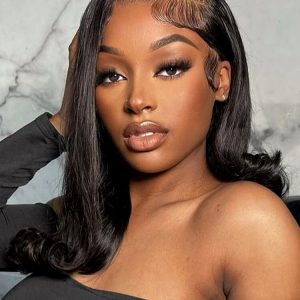 Side Part 90's Flipped Ends Bob Glueless 5x7 Lace Front Human Hair Wigs