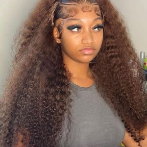 Glueless #4 Color Deep Wave Stylist Pre-Braided 13x6 Front Wig