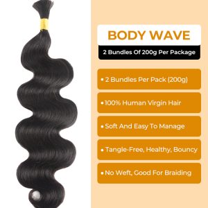 Body Wave Straight Human Hair Bulk For Braiding 14-24 Inches