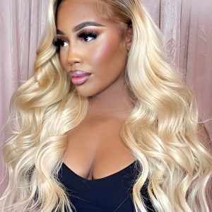 Ombre Color Wig #4/613 Body Wave Human Hair Lace Wig