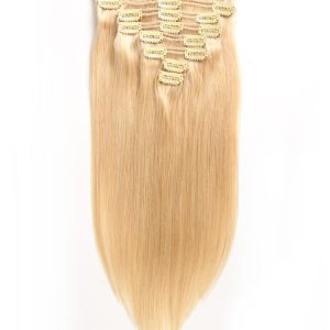 Clip In Hair Extensions Light Color Human Hair #613 Blonde Hair Extensions