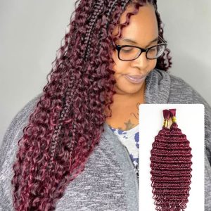 Deep Wave #99J Color Hair Bulk For Braiding Human Hair 100g