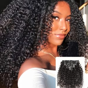 Alipearl Seamless Curly Wave Clip In Human Hair Extensions