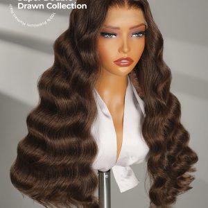 Double Drawn Super Double Drawn Dark Brown Body Wave HD Lace Wig Human Hair