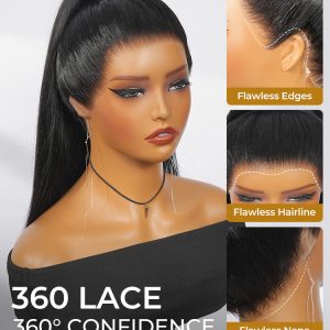 Slick Back Ponytail Pre Styled 360 Lace Frontal Wig With Drawstring