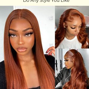 Black Widow Inspired Ginger Copper Wig 13×4 Front Wigs Trendy Colored Hair