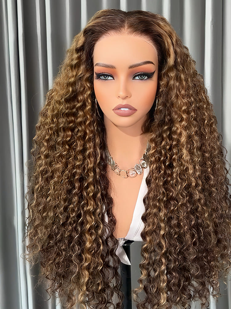 Highlight Human Hair Lace Front Wigs Deep Wave Ombre Lace Front Wigs - Image 6