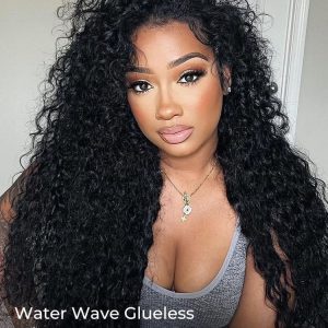 Water Wave Glueless Invisible Half Wig With Drawstring For Beginners