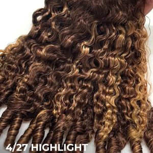 4/27 Highlight Burmese Curly Hair Bundles Human Hair Extension