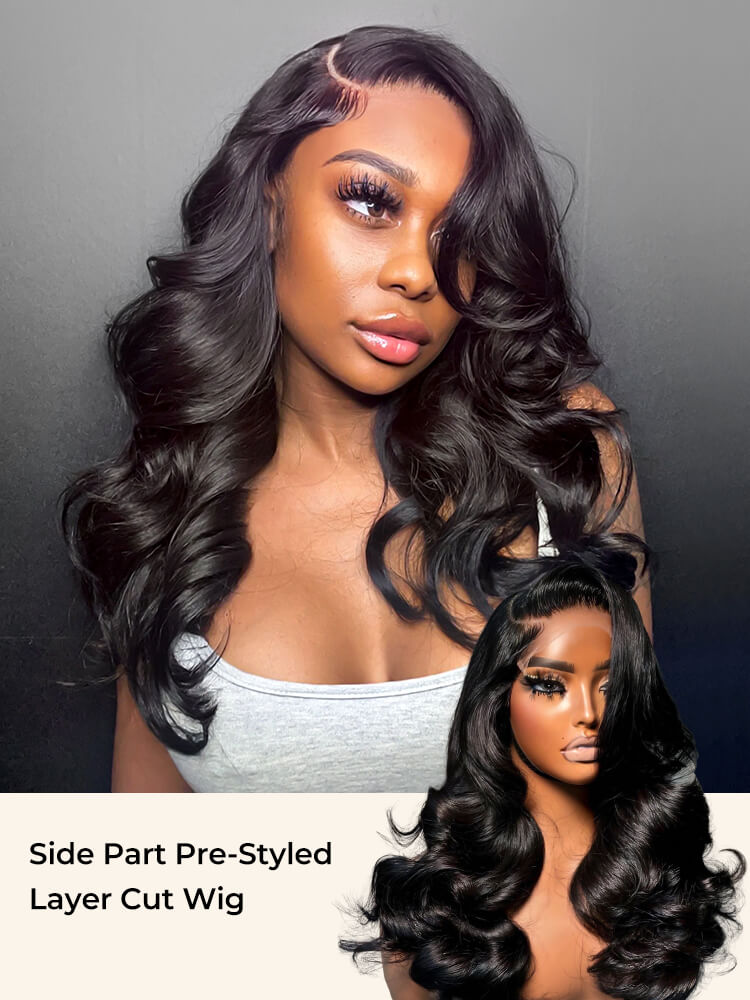 Face-Framing Layered Cut Body Wave Side Part 250% Density Wig - Image 2