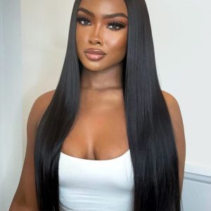150% Density 5x5 Lace Pre-Plucked Front Straight Human Hair Wig