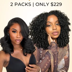 [Set Deal]$229=250 Density Burmese Curly 5x7 Wig+Side Part Body 6x8 Wig