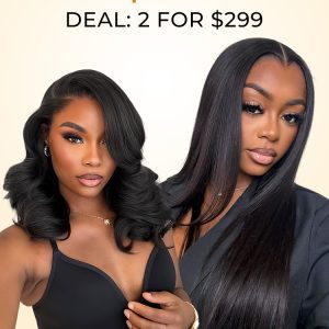 [Set Deal]$299=M Hairline Straight 13x4 Wig 24inch + Side Part Body 6x8 Wig