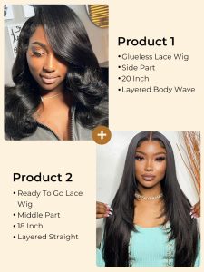$299 for 2 Layered Wigs: 20'' Loose Body Wig and 18'' Straight