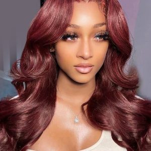 Angora Red Wavy Hair 13*6 Frontal Wig with Layered Cuts