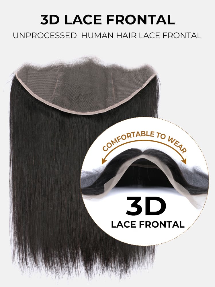 Alipearl Brazilian Straight Virgin Hair 3 pcs with 13x4 Lace Frontal - Image 3