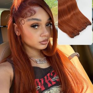 #35 Copper Ginger Hair Color Human Hair Bundles Body Wave And Straight