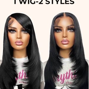 HD Transparent Straight Layered Human Hair 5*5 HD Lace Closure Wigs