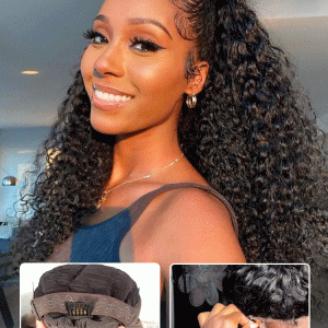 Glueless Invisi Drawstring 360 Lace Wig Deep Curly Hair Ready To Go Wigs