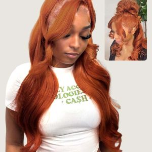 Copper Color 360 Lace Body Wave Wig With Flexi Fit Invisi Drawstring Cap
