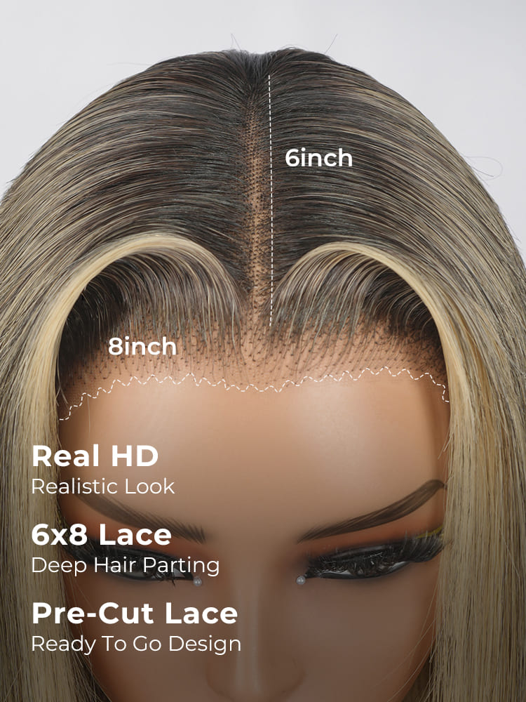 Raw Hair 12A Raw Hair Champagne Blonde Highlights HD Lace Wig Ready To Go - Image 3