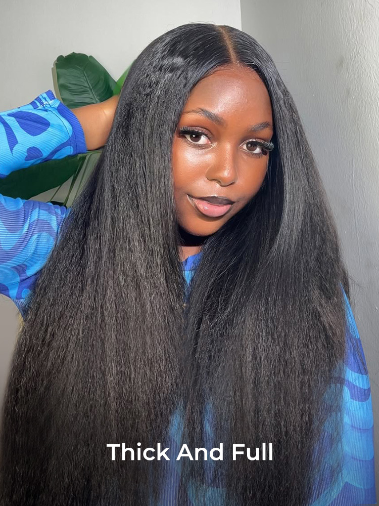 Yaki Straight 360 Glueless Lace Wig Ready To Go Natural Hairline - Image 3