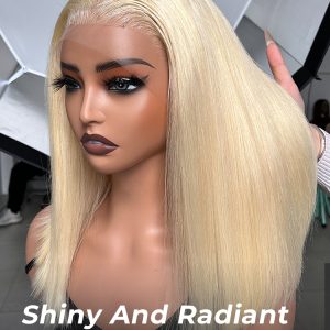 613 Color Blonde Hair Short Bob Wigs Human Hair Wigs Short Lace Wigs