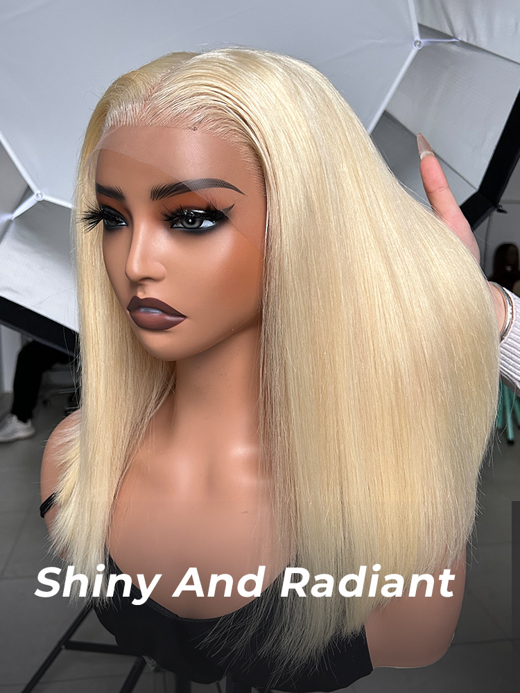 613 Color Blonde Hair Short Bob Wigs Human Hair Wigs Short Lace Wigs