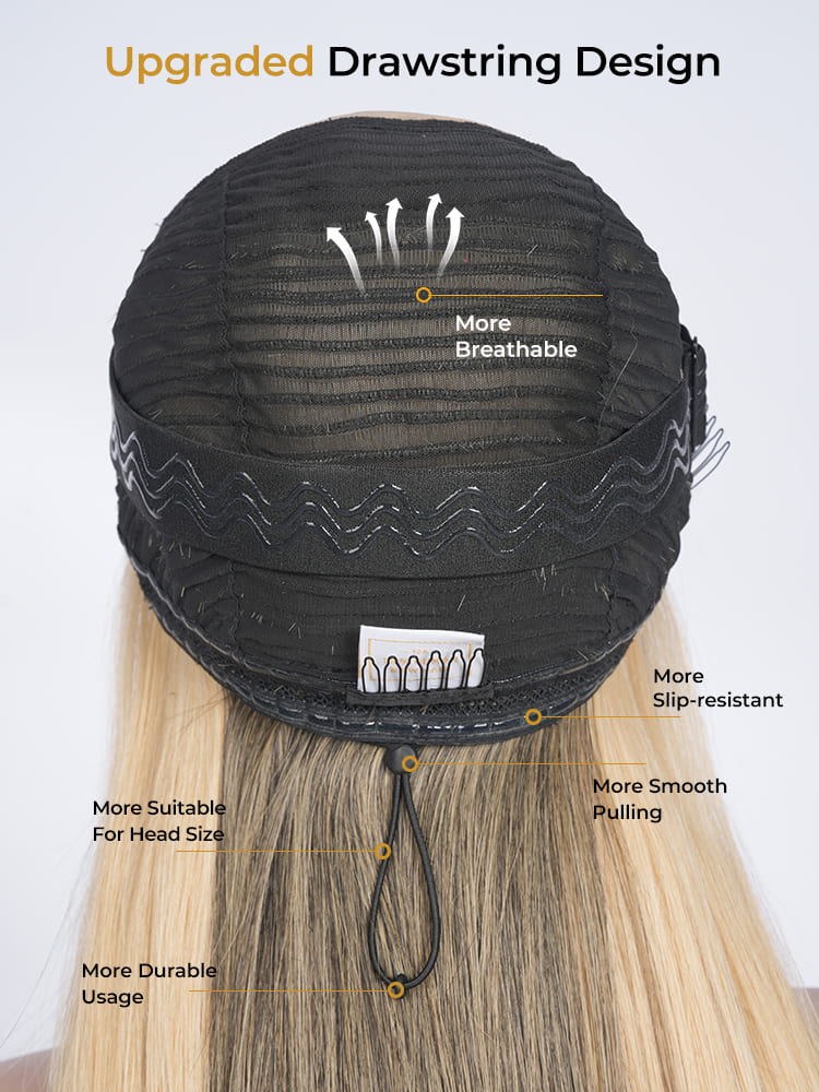 Raw Hair 12A Raw Hair Champagne Blonde Highlights HD Lace Wig Ready To Go - Image 4
