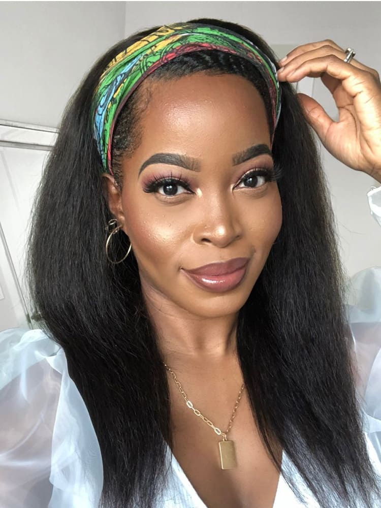 Headband Wig Kinky Straight Half Wig 180 Density - Image 5