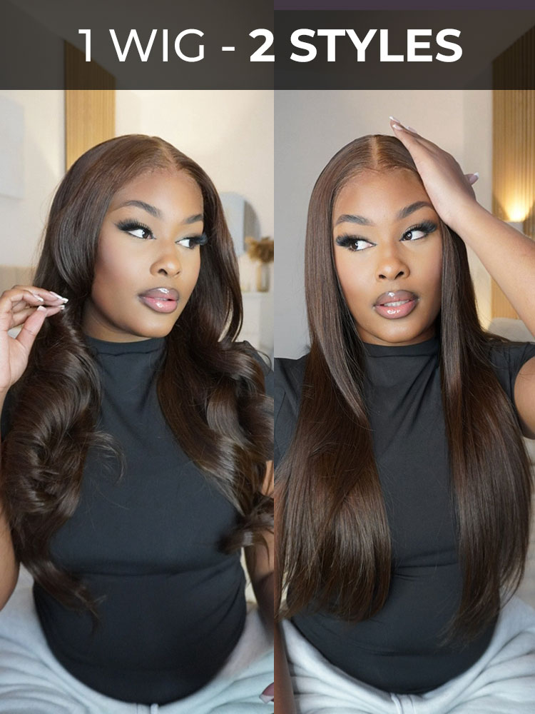 #4 Dark Brown Colored Human Hair Wigs Alipearl Skin Melt HD Lace Front Wigs - Image 5