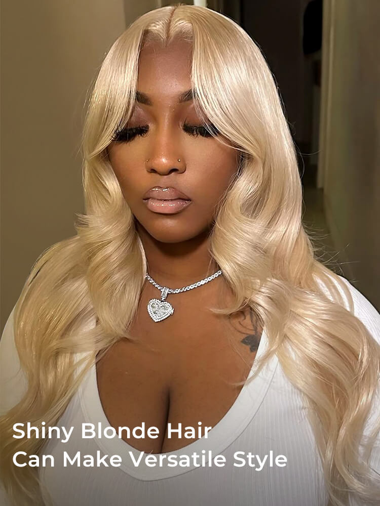 High-Gloss Blonde Straight M Hairline 6x8 Lace Front Wigs 250 Density - Image 5