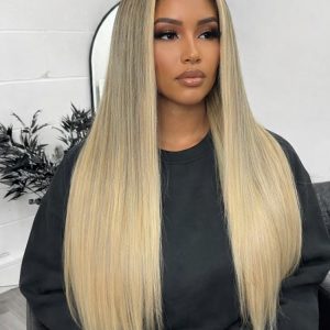 Raw Hair 12A Raw Hair Champagne Blonde Highlights HD Lace Wig Ready To Go