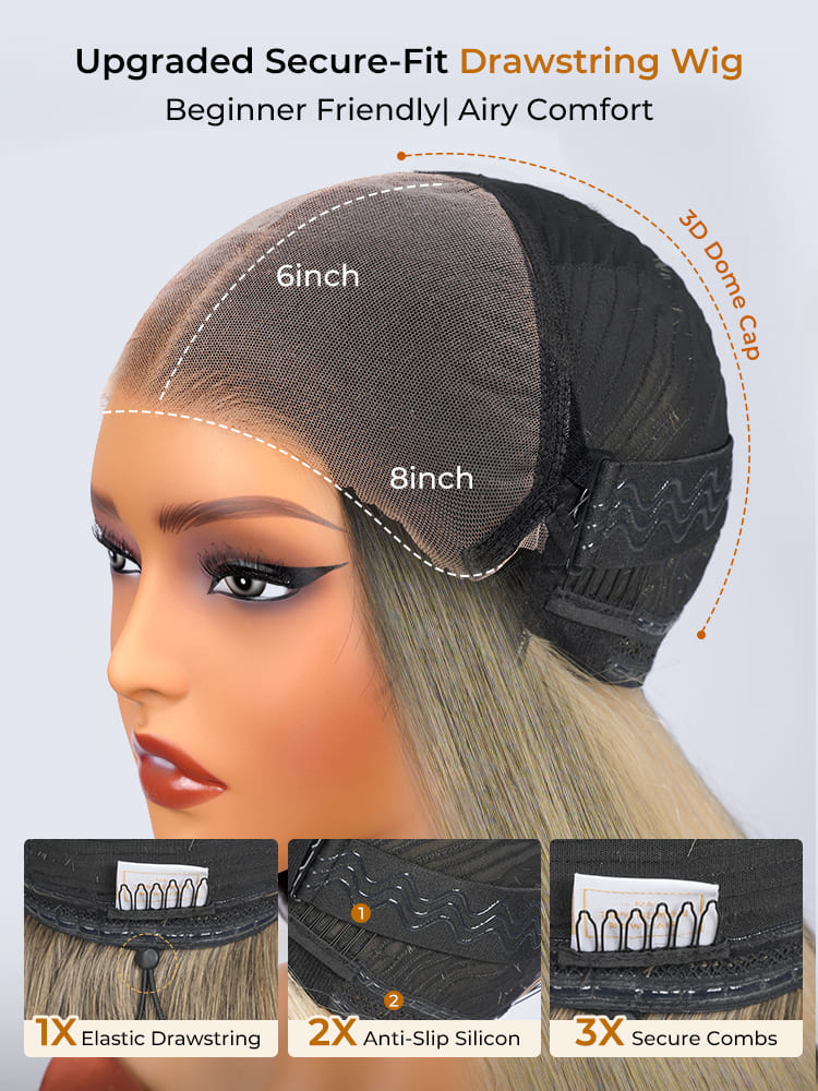 Raw Hair 12A Raw Hair Champagne Blonde Highlights HD Lace Wig Ready To Go - Image 5