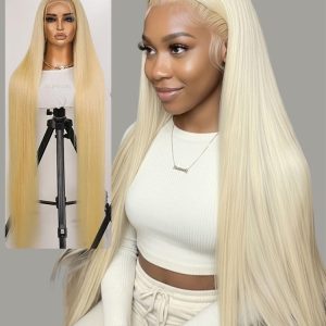 Long Wigs #613 Blonde Straight Pre Plucked Lace Wigs 30-40 Inches
