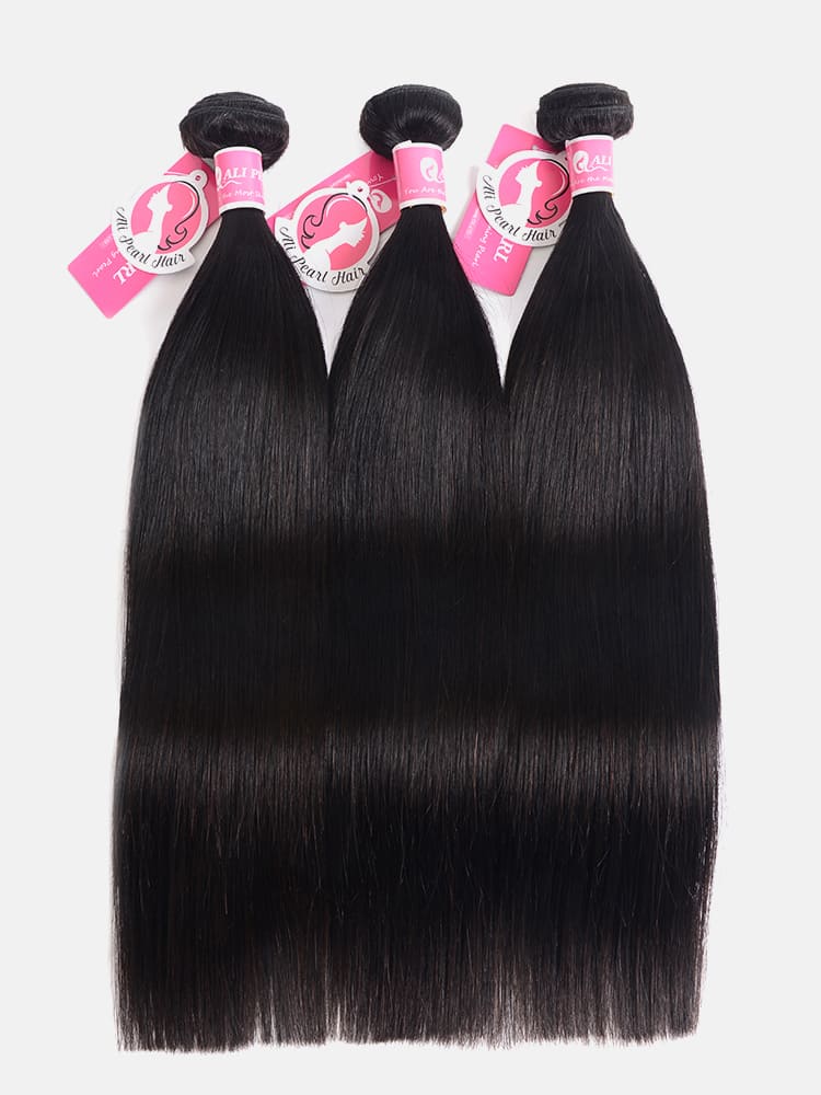 Alipearl Brazilian Straight Virgin Hair 3 pcs with 13x4 Lace Frontal - Image 8