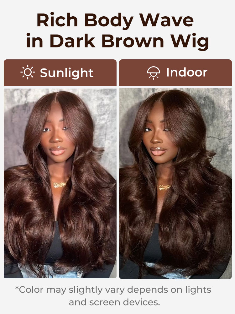 #4 Dark Brown Colored Human Hair Wigs Alipearl Skin Melt HD Lace Front Wigs - Image 4