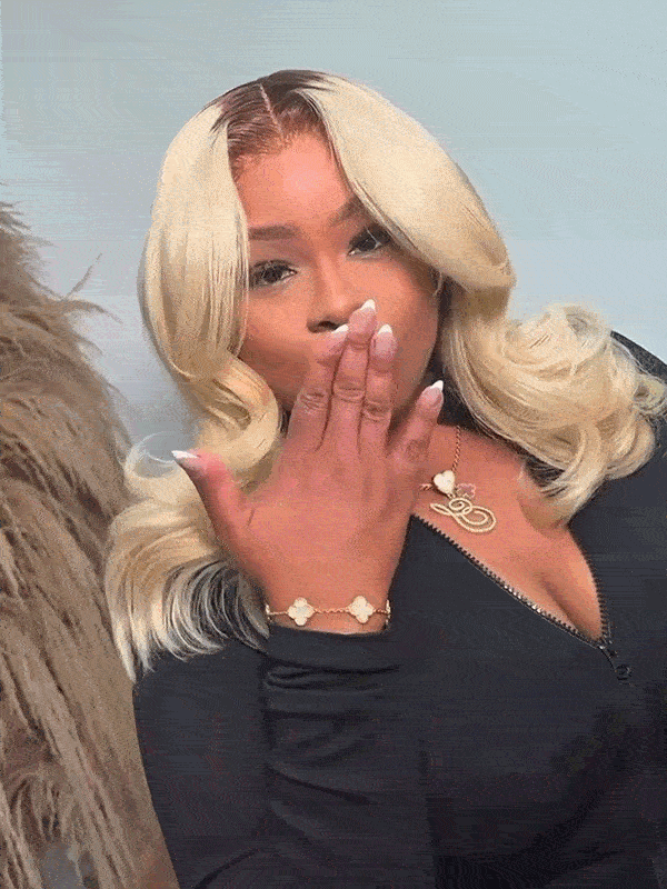 90's Flip Bob Blonde Ombre Body Wave Shoulder Length 5*7 Lace Front Wig - Image 8