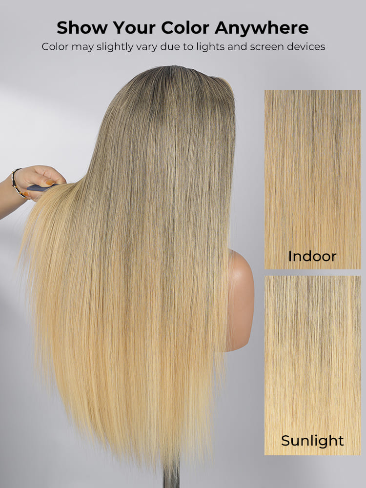 Raw Hair 12A Raw Hair Champagne Blonde Highlights HD Lace Wig Ready To Go - Image 8