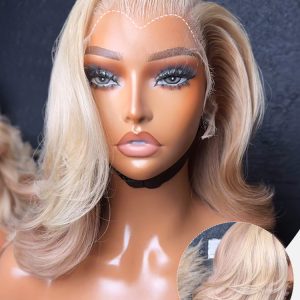 Butterfly Cut M Hairline Highlight Rose Gold Layered 13*6 Lace Wig