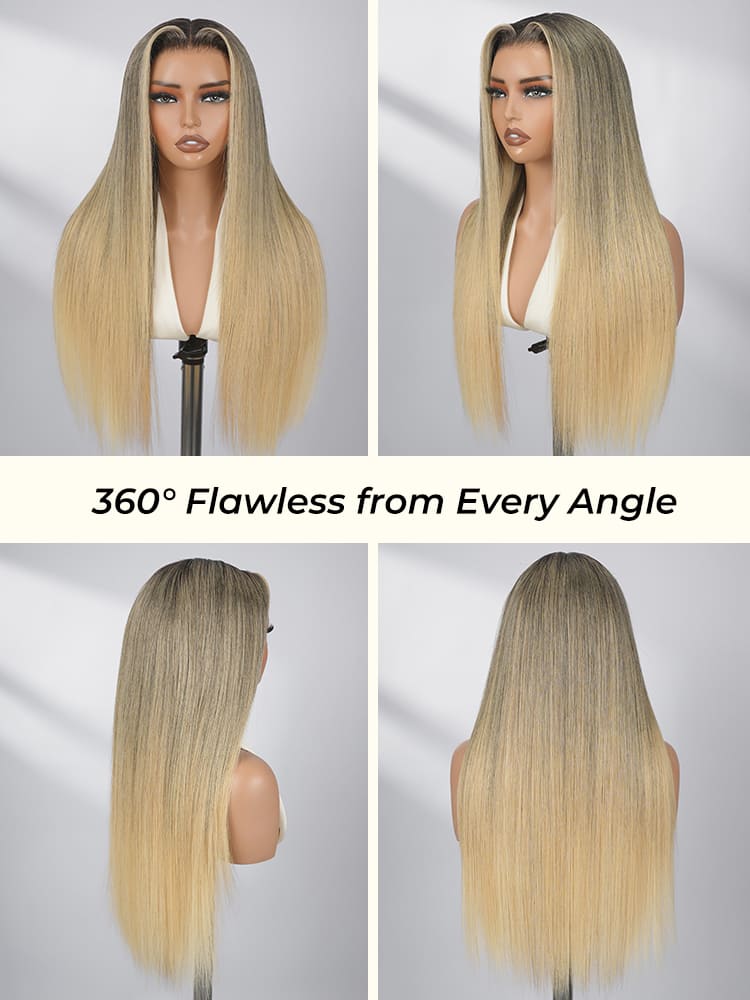 Raw Hair 12A Raw Hair Champagne Blonde Highlights HD Lace Wig Ready To Go - Image 9