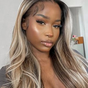 Alipearl Balayage Highlight Silky Straight Pre-plucked Human Hair HD Lace Wigs