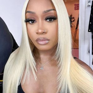 Glueless Layered Cut Blonde Silky Straight 5x5 Lace Closure Wigs Human Hair
