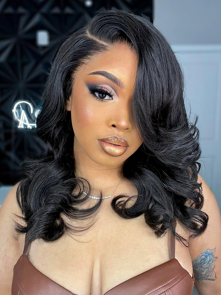 250% Density Layered Double Drawn Body Wave Hair 13×6 Ready To Go Frontal Wig Pre Bleached - Image 4