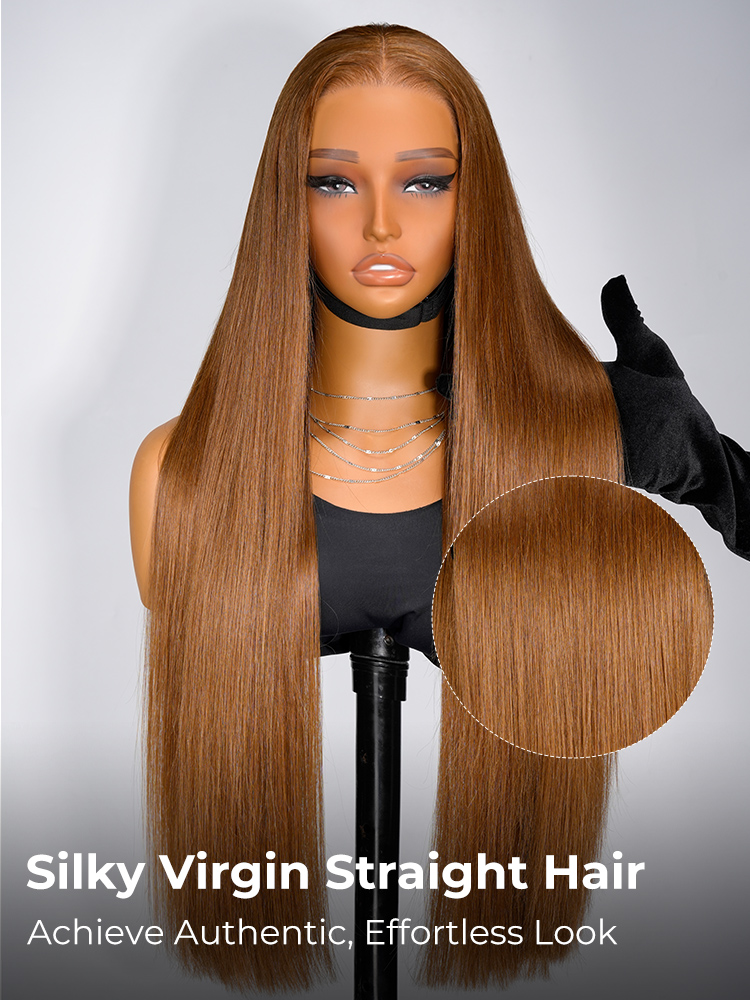Barbie Brown Color Widows Peak M Hairline Straight 13x6 Lace Front Wig - Image 3