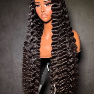 Crimp Wavy Ready To Go Glueless 6x8 Pre Cut Lace Pre Bleached Tiny Lace Knots Drawstring Wig