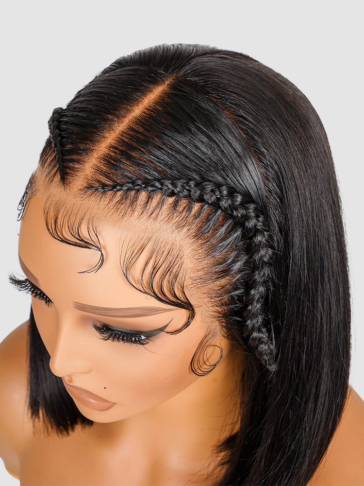 Stylist Braided Short Bob Wig Glueless 13x4 Front Wig - Image 2